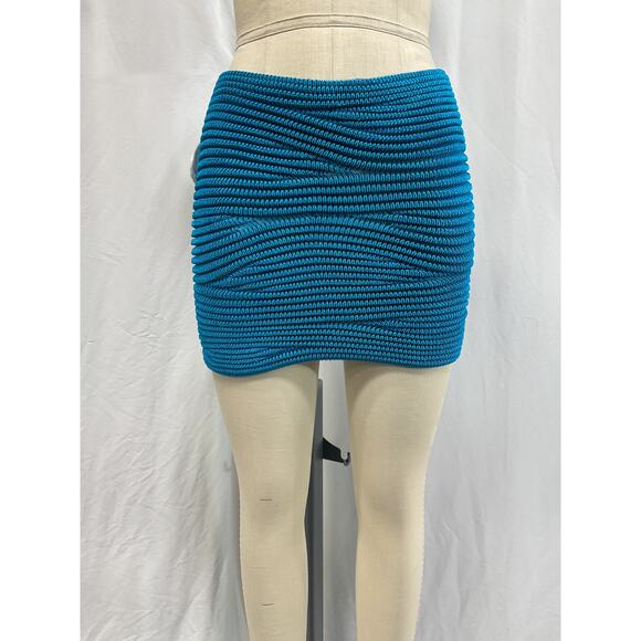 Isa Boulder 'Bodywave' Blue Mini Skirt Size XS - NWT - Picture 2 of 5